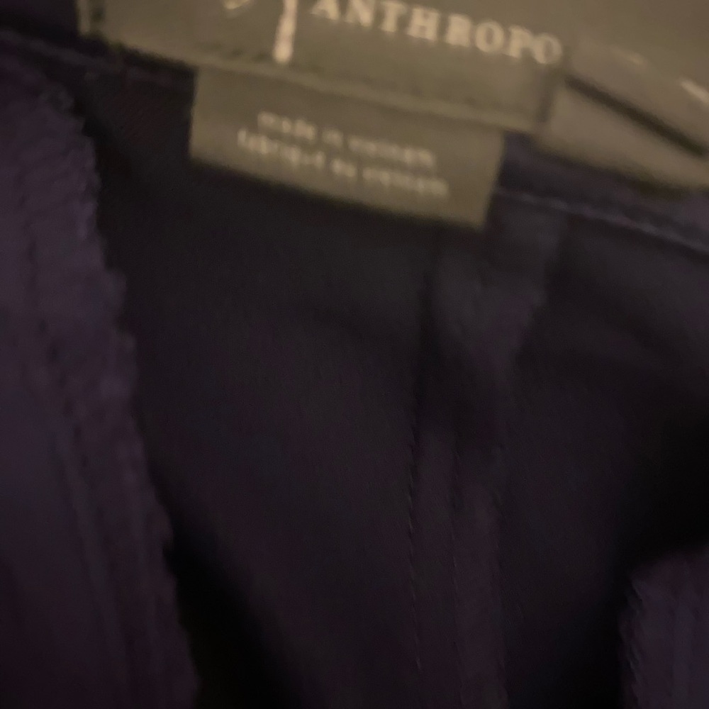Anthropologie Sateen Trouser Dark Academia Preppy Purple Maxi Skirt High Slit 10 - Picture 12 of 12